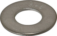 Value Collection - 3/4" Screw, Grade 316 Stainless Steel Standard Flat Washer - 13/16" ID x 2" OD, 0.148" Thick - Exact Tooling