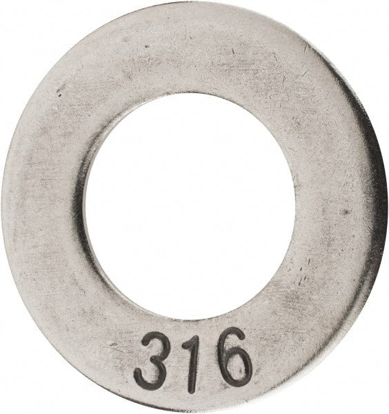 Value Collection - 1" Screw, Grade 316 Stainless Steel Standard Flat Washer - 1-1/16" ID x 1.87" OD, 1/8" Thick - Exact Tooling