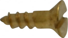 Value Collection - #4, 3/8" OAL, Slotted Drive, Flat Head Wood Screw - ASME B18.6.1, Brass - Exact Tooling
