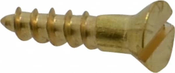 Value Collection - #4, 1/2" OAL, Slotted Drive, Flat Head Wood Screw - Exact Tooling