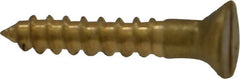 Value Collection - #4, 5/8" OAL, Slotted Drive, Flat Head Wood Screw - ASME B18.6.1, Brass - Exact Tooling