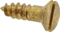 Value Collection - #6, 1/2" OAL, Slotted Drive, Flat Head Wood Screw - ASME B18.6.1, Brass - Exact Tooling