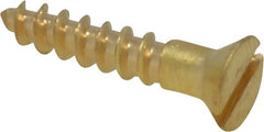Value Collection - #6, 3/4" OAL, Slotted Drive, Flat Head Wood Screw - ASME B18.6.1, Brass - Exact Tooling