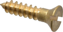 Value Collection - #8, 3/4" OAL, Slotted Drive, Flat Head Wood Screw - ASME B18.6.1, Brass - Exact Tooling