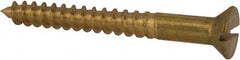 Value Collection - #8, 1-1/2" OAL, Slotted Drive, Flat Head Wood Screw - ASME B18.6.1, Brass - Exact Tooling