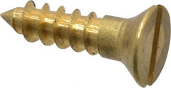 Value Collection - #10, 3/4" OAL, Slotted Drive, Flat Head Wood Screw - ASME B18.6.1, Brass - Exact Tooling