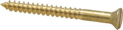 Value Collection - #10, 2" OAL, Slotted Drive, Flat Head Wood Screw - ASME B18.6.1, Brass - Exact Tooling