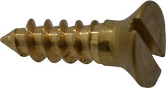 Value Collection - #12, 3/4" OAL, Slotted Drive, Flat Head Wood Screw - ASME B18.6.1, Brass - Exact Tooling