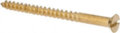 Value Collection - #12, 3" OAL, Slotted Drive, Flat Head Wood Screw - ASME B18.6.1, Brass - Exact Tooling