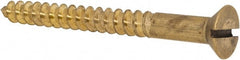 Value Collection - #14, 2-1/2" OAL, Slotted Drive, Flat Head Wood Screw - ASME B18.6.1, Brass - Exact Tooling