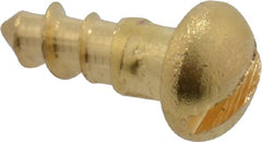 Value Collection - #2, 1/4" Length Under Head, Slotted Drive, Round Head Wood Screw - ASME B18.6.1, Brass - Exact Tooling