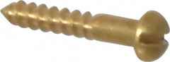 Value Collection - #2, 1/2" Length Under Head, Slotted Drive, Round Head Wood Screw - ASME B18.6.1, Brass - Exact Tooling