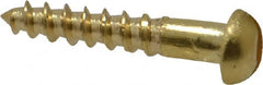 Value Collection - #4, 5/8" Length Under Head, Slotted Drive, Round Head Wood Screw - ASME B18.6.1, Brass - Exact Tooling