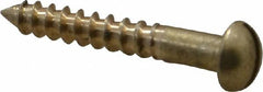 Value Collection - #4, 3/4" Length Under Head, Slotted Drive, Round Head Wood Screw - ASME B18.6.1, Brass - Exact Tooling