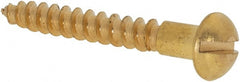 Value Collection - #6, 1" Length Under Head, Slotted Drive, Round Head Wood Screw - ASME B18.6.1, Brass - Exact Tooling