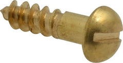 Value Collection - #10, 3/4" Length Under Head, Slotted Drive, Round Head Wood Screw - ASME B18.6.1, Brass - Exact Tooling
