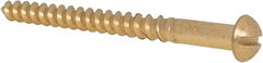 Value Collection - #12, 2-1/2" Length Under Head, Slotted Drive, Round Head Wood Screw - ASME B18.6.1, Brass - Exact Tooling