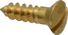 Value Collection - #6, 1/2" Length Under Head, Slotted Drive, Oval Head Wood Screw - ASME B18.6.1, Brass - Exact Tooling