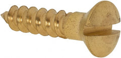 Value Collection - #8, 3/4" Length Under Head, Slotted Drive, Oval Head Wood Screw - ASME B18.6.1, Brass - Exact Tooling