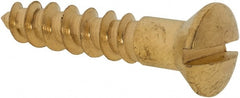 Value Collection - #10, 1" Length Under Head, Slotted Drive, Oval Head Wood Screw - ASME B18.6.1, Brass - Exact Tooling