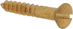 Value Collection - #10, 1-1/4" Length Under Head, Slotted Drive, Oval Head Wood Screw - ASME B18.6.1, Brass - Exact Tooling