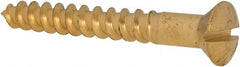 Value Collection - #10, 1-1/2" Length Under Head, Slotted Drive, Oval Head Wood Screw - ASME B18.6.1, Brass - Exact Tooling
