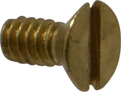 Value Collection - #4-40 UNC, 1/4" OAL Slotted Drive Machine Screw - Flat Head, Brass, Without Washer - Exact Tooling