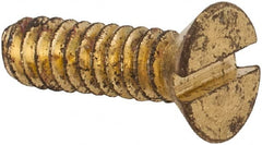 Value Collection - #4-40 UNC, 3/8" OAL Slotted Drive Machine Screw - Flat Head, Brass, Without Washer - Exact Tooling