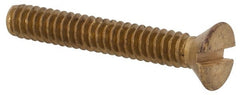 Value Collection - #4-40 UNC, 3/4" OAL Slotted Drive Machine Screw - Flat Head, Brass, Without Washer - Exact Tooling