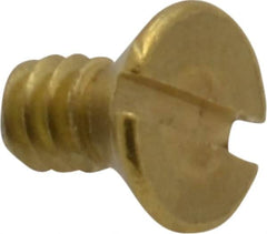 Value Collection - #6-32 UNC, 1/4" OAL Slotted Drive Machine Screw - Flat Head, Brass, Without Washer - Exact Tooling