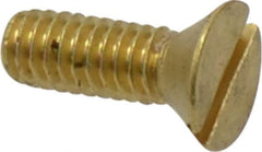 Value Collection - #8-32 UNC, 1/2" OAL Slotted Drive Machine Screw - Flat Head, Brass, Without Washer - Exact Tooling