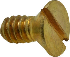 Value Collection - #10-24 UNC, 3/8" OAL Slotted Drive Machine Screw - Flat Head, Brass, Without Washer - Exact Tooling