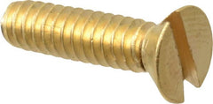 Value Collection - #10-24 UNC, 3/4" OAL Slotted Drive Machine Screw - Flat Head, Brass, Without Washer - Exact Tooling
