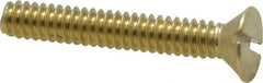 Value Collection - #10-24 UNC, 1-1/4" OAL Slotted Drive Machine Screw - Flat Head, Brass, Without Washer - Exact Tooling