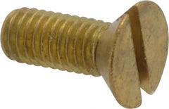 Value Collection - #10-32 UNF, 1/2" OAL Slotted Drive Machine Screw - Flat Head, Brass, Without Washer - Exact Tooling