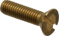 Value Collection - #10-32 UNF, 3/4" OAL Slotted Drive Machine Screw - Flat Head, Brass, Without Washer - Exact Tooling