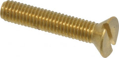 Value Collection - #10-32 UNF, 1" OAL Slotted Drive Machine Screw - Flat Head, Brass, Without Washer - Exact Tooling