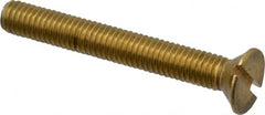 Value Collection - #10-32 UNF, 1-1/2" OAL Slotted Drive Machine Screw - Flat Head, Brass, Without Washer - Exact Tooling