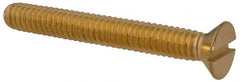 Value Collection - 1/4-20 UNC, 2" OAL Slotted Drive Machine Screw - Flat Head, Brass, Without Washer - Exact Tooling