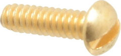Value Collection - #4-40 UNC, 3/8" Length Under Head Slotted Drive Machine Screw - Round Head, Brass, Without Washer - Exact Tooling