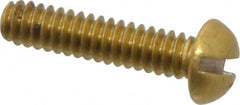 Value Collection - #4-40 UNC, 1/2" Length Under Head Slotted Drive Machine Screw - Round Head, Brass, Without Washer - Exact Tooling