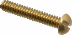 Value Collection - #4-40 UNC, 5/8" Length Under Head Slotted Drive Machine Screw - Round Head, Brass, Without Washer - Exact Tooling
