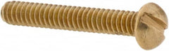 Value Collection - #4-40 UNC, 3/4" Length Under Head Slotted Drive Machine Screw - Round Head, Brass, Without Washer - Exact Tooling