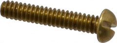 Value Collection - #6-32 UNC, 3/4" Length Under Head Slotted Drive Machine Screw - Round Head, Brass, Without Washer - Exact Tooling