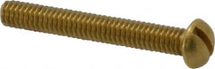 Value Collection - #8-32 UNC, 1-1/4" Length Under Head Slotted Drive Machine Screw - Round Head, Brass, Without Washer - Exact Tooling