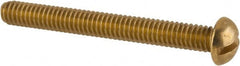 Value Collection - #8-32 UNC, 1-1/2" Length Under Head Slotted Drive Machine Screw - Round Head, Brass, Without Washer - Exact Tooling