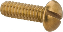 Value Collection - #10-24 UNC, 5/8" Length Under Head Slotted Drive Machine Screw - Round Head, Brass, Without Washer - Exact Tooling
