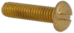 Made in USA - 5/16-18 UNC, 1-1/4" Length Under Head Slotted Drive Machine Screw - Round Head, Brass, Uncoated, Without Washer - Exact Tooling