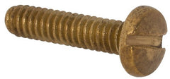 Made in USA - #2-56 UNC, 3/8" Length Under Head Slotted Drive Machine Screw - Binding Head, Brass, Uncoated, Without Washer - Exact Tooling