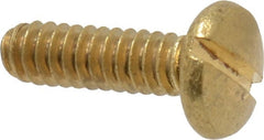 Value Collection - #4-40 UNC, 3/8" Length Under Head Slotted Drive Machine Screw - Binding Head, Brass, Uncoated, Without Washer - Exact Tooling